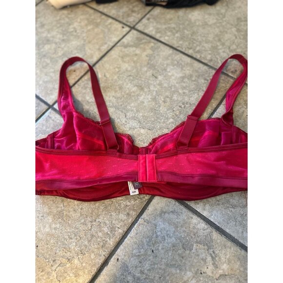 Adore Me Bra Bundle 42D | Red Lace Underwire + Black Strappy Cage Bra | Sexy Plu - Picture 3 of 6